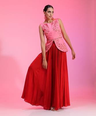 Resham Work Pink Red Set 2