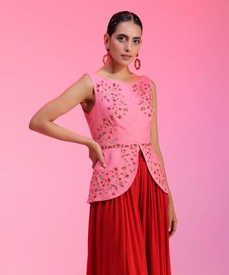 Resham Work Pink Red Set 3
