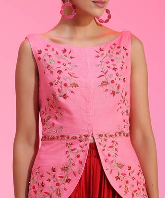 Resham Work Pink Red Set 4
