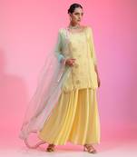 Zari And Sequin Lemon Sharara