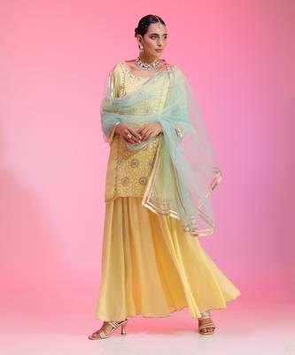 Zari And Sequin Lemon Sharara 3