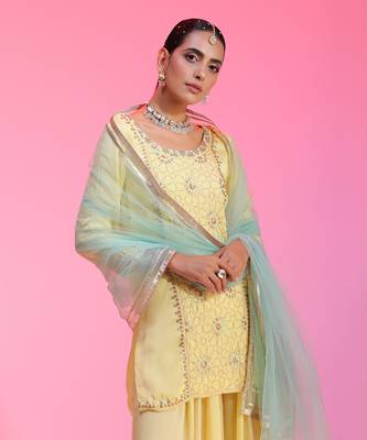 Zari And Sequin Lemon Sharara 4