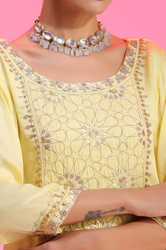 Zari And Sequin Lemon Sharara