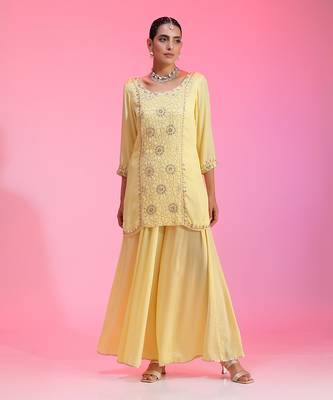 Zari And Sequin Lemon Sharara 6