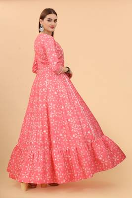 Growish Goitapatti work Printed Stylish Anarkali Gown 3