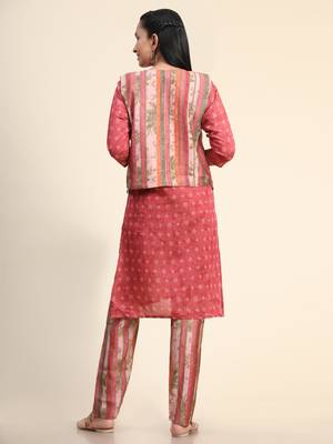 Growish Peach Print with Koit Designer Kurta Set 4