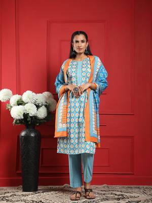 Growish Printed Kurta set with Dupatta 2