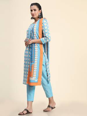 Growish Printed Kurta set with Dupatta 4