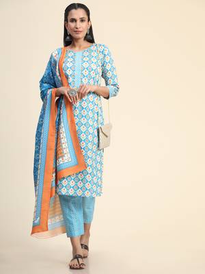 Growish Printed Kurta set with Dupatta 5