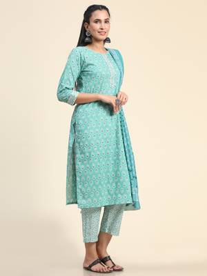 Growish Printed Kurta set with Dupatta 4