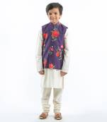 Indigo Floral Printed Bundi