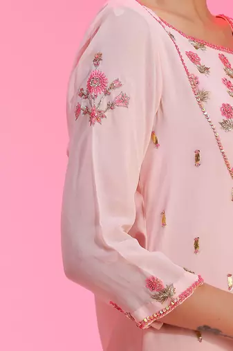 Resham And Gotta Pink Sharara Set