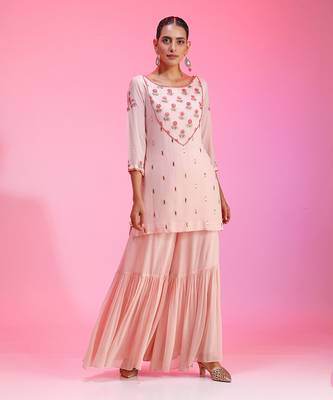 Resham And Gotta Pink Sharara Set 6