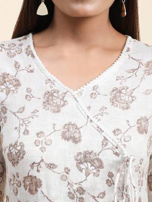 Growish Brown Foil Printed Midi Style Dress 4