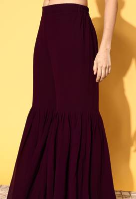 Wine embroidered georgette salwar 4
