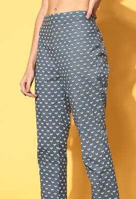 Grey floral print cotton salwar 4
