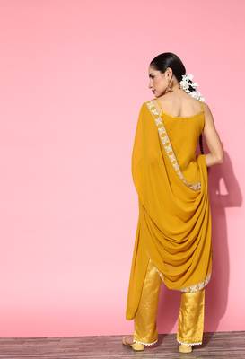 Mustard chikankari georgette salwar 2