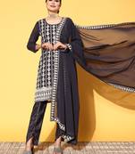 Grey chikankari georgette salwar