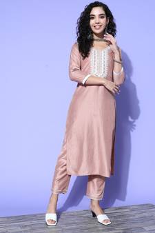 Peach chikankari chiffon salwar