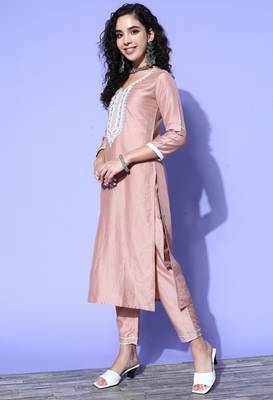 Peach chikankari chiffon salwar 3