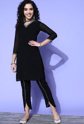 Black sequins georgette salwar 1