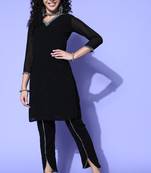 Black sequins georgette salwar