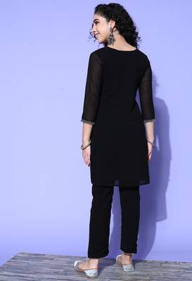 Black sequins georgette salwar 2