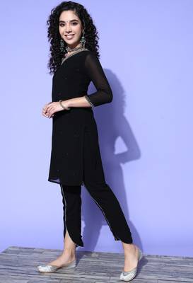 Black sequins georgette salwar 3