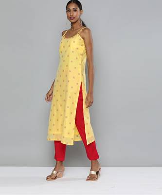 Yellow woven chanderi salwar 3