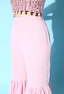 Pink embroidered georgette salwar 4