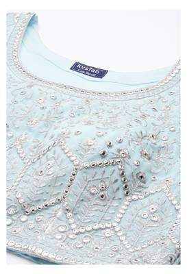Sky-blue mirror georgette salwar 3