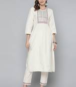 Off-white sequins cotton salwar