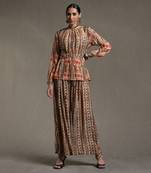 Multicolor Printed Kurti With Palazzo Co-ord Set by RITU KUMAR