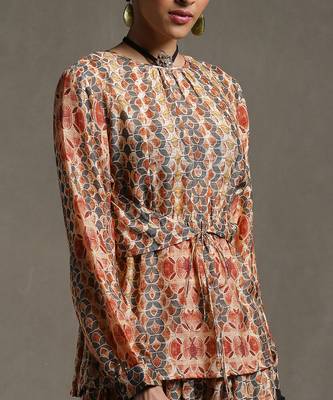 Multicolor Printed Kurti With Palazzo Co-ord Set by RITU KUMAR 5