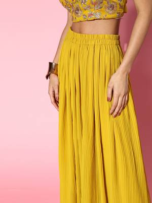 Lemon embroidered georgette salwar 4