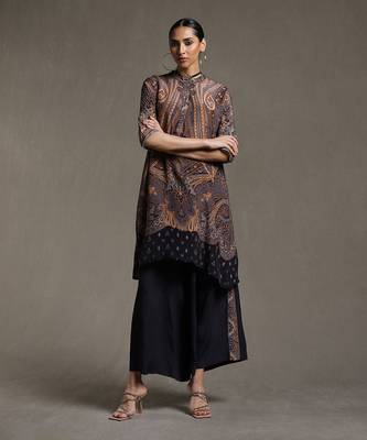 Indigo Printed Kurta With Palazzo by RITU KUMAR 1