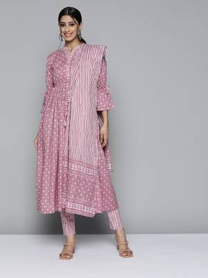 Lavender bandhej cotton salwar 1