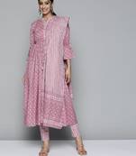 Lavender bandhej cotton salwar