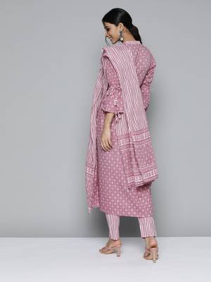 Lavender bandhej cotton salwar 2