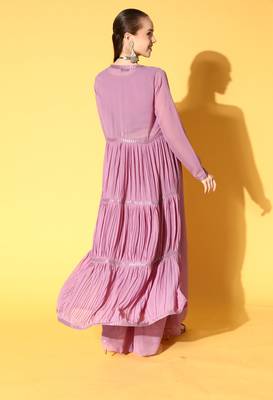 Lavender embroidered georgette salwar 2