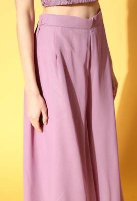Lavender embroidered georgette salwar 4