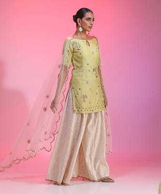 Zardozi Muqaish Green Sharara Set 2