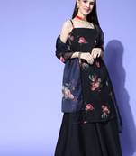 Black embroidered organza salwar