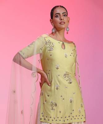 Zardozi Muqaish Green Sharara Set 3