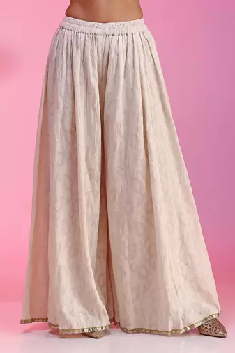 Zardozi Muqaish Green Sharara Set