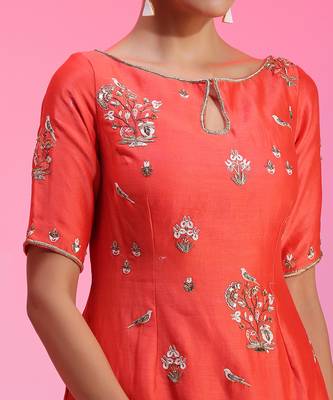 Zardozi Muquaish Coral Sharara Set 4