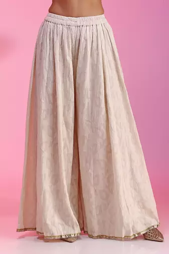 Zardozi Muquaish Coral Sharara Set