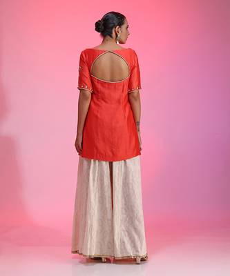 Zardozi Muquaish Coral Sharara Set 6
