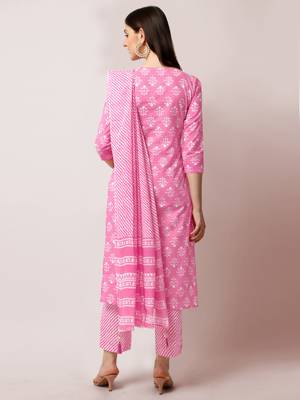 Pink printed cotton salwar 3