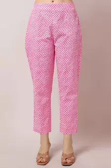 Pink printed cotton salwar